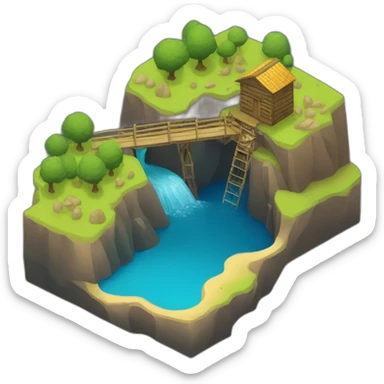 isometric river mineshaft gold sticker