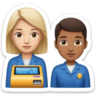 cashier and a person sticker