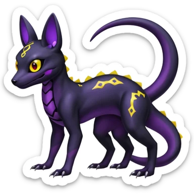 Evil Salandit-Umbreon-Fakémon-hybrid-creature (full body)  sticker