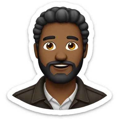 Afroamericano con barba corta y sin bigote.  sticker