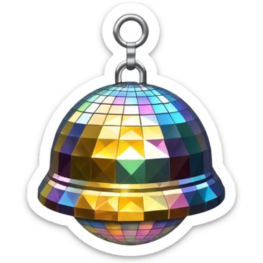 disco ball patterned bell sticker