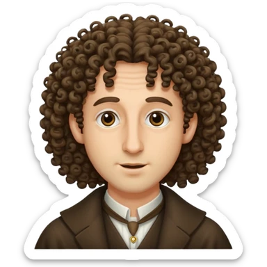 A jew with curly hair long straight nose  sticker