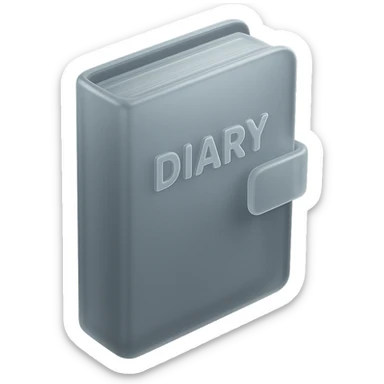 a diary, matte glass style, frosted translucent effect sticker