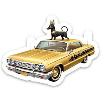 1964 impala low rider Anubis  sticker