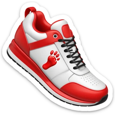 3D Apple-style emoji of a sneaker on a foot pressing down, with a footprint under it.






 sticker