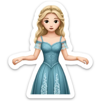 Juliet against the backdrop of a balcony sticker