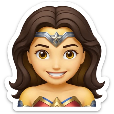 create a yellow emoji of woder woman sticker