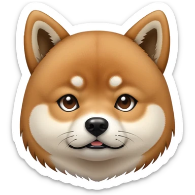 Emoji of a Shiba inu's Face with emo hair sticker