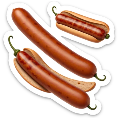 Chorizo Cinematic Realistic Chorizo Dish Emoji, depicted as a single, perfectly spiced sausage, rendered with rich textures and dynamic, appetizing lighting. sticker