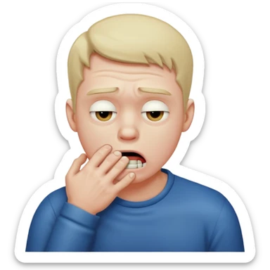 man choking himself because he is frustrated  sticker