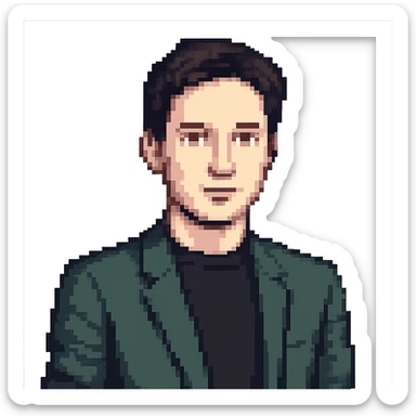 Pavel Durov in pixel art style sticker