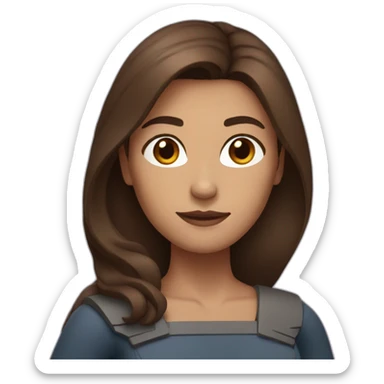 Superwoman with straight brown hair and middle parting sticker