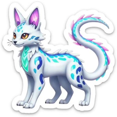 Neon Vibrant Pulsating Trail-glowing Chromatic Trico-Serval-Absol-Silvally-Dragon-Snake-fusion-hybrid sticker