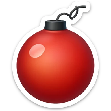 i need a custom emoji for my discord bot. the emoji must be minimal style and the color red with fade to a darker red color. background black and remember the style very minimal and modern web look. the emoji is 💣 sticker