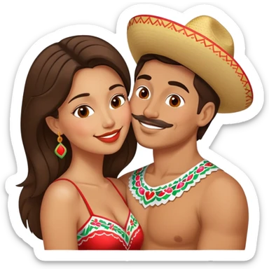 Russian and Mexican couple kissing sticker