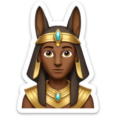 white man wearing anubis cloth sticker