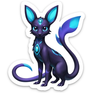 Shiny Aural Umbreon-Amaura-Salandit-Fakémon-fusion (full body) sticker