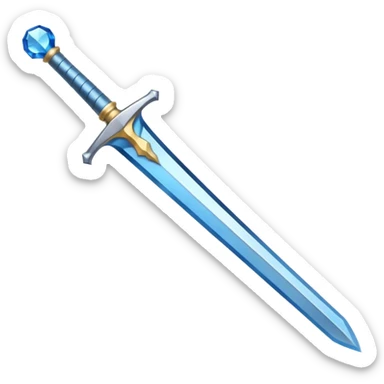 simple emoji sword, gemstone in the hilt, no extra details sticker