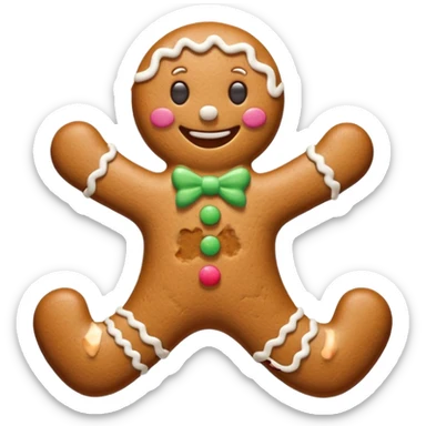gingerbread man with bitten off leg sticker