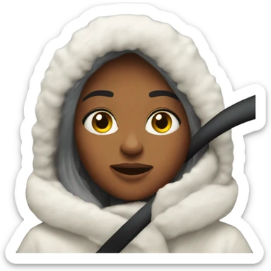 Tasha driving in a winter storm sticker