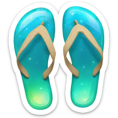opal Crystal flip flop  sticker