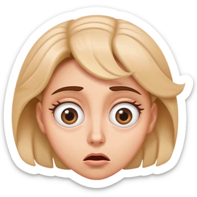 Woman looking perplexed with spiral eyes and dizzy expression sticker