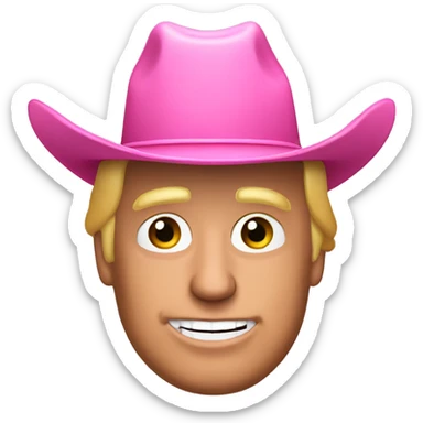Donald Trump wearing a pink cowboy hat sticker