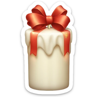 Christmas candle bow sticker
