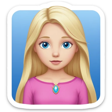 Aurora from Sleeping Beauty with long blonde hair, blue eyes, pink outfit sticker