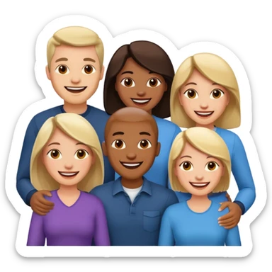 a group of 4 people all of SAME AGE GROUp two men n two women sticker