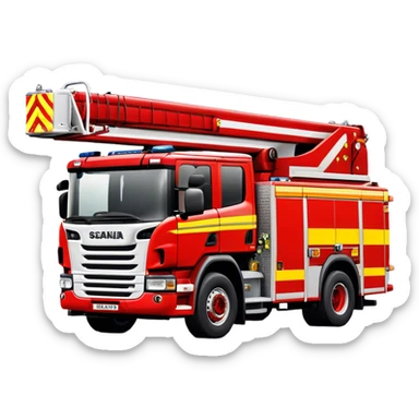 Fire Truck - Scania P320 Fire Truck (Model Year: 2015) (Iconic Colour: Red with white and yellow stripes) sticker