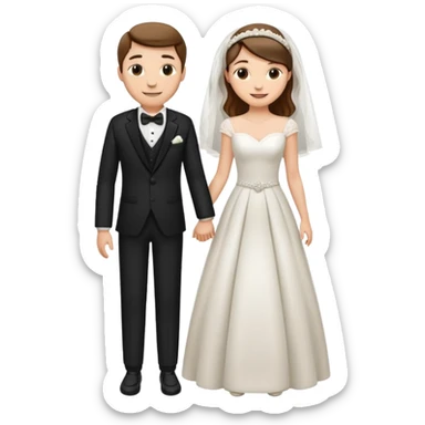 Wedding Modern Classic 2 people sticker