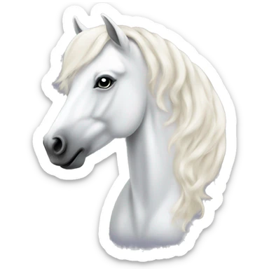 Beautiful white horse with beautiful blowout hair  sticker