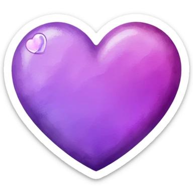 purple heart with a watercolor effect sticker