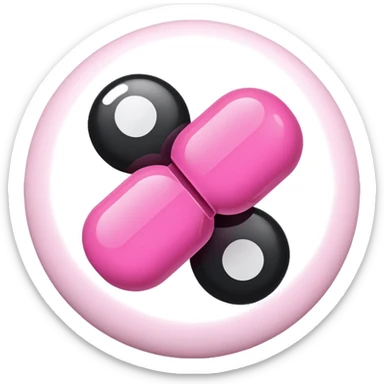 pink and white medication sticker