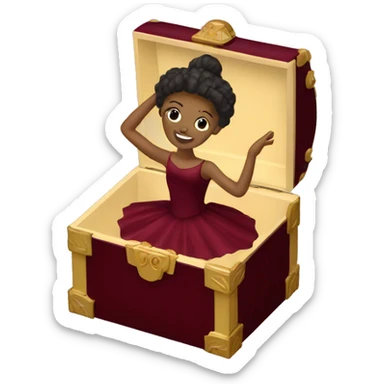 burgundy music box with ballerina sticker