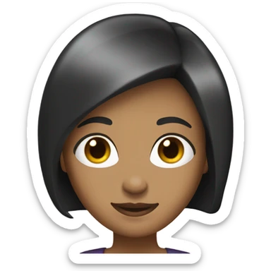 medium tone queen with a bob haircut (black hair) sticker