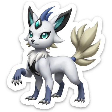 Garurumon-Meloetta-Renamon-Absol-fusion-hybrid-creature (full body) sticker