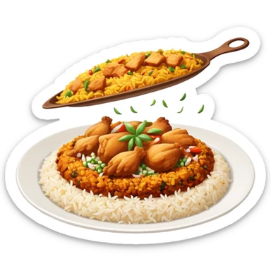 I want one biriyani plate fly in the sky sticker