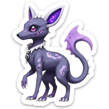 Nebulae Gothic Spooky Umbreon-Salandit-Cubone-Duskull-Noibat-Fakémon-hybrid-creature (full body)  sticker