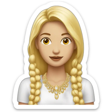 Mujer rubia con joyas de oro sticker