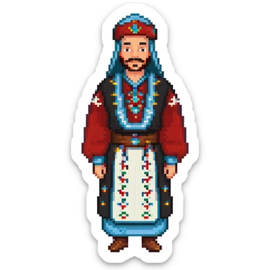 Tatar man in traditional clothing sticker
