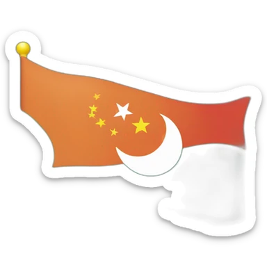 PTI party flag with crescent and star like Pakistan flag sticker