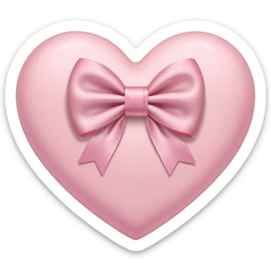 Light pink heart with a light pink bow sticker