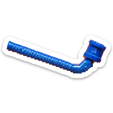 Pixelated blue VO2 max test mouthpiece, exercise testing equipment sticker