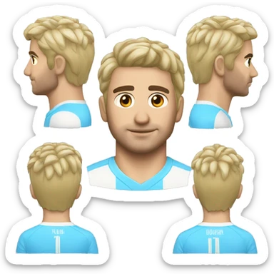 Peluquero raza blanca con tijeras pelo corto futbol malaga club de futbol sticker