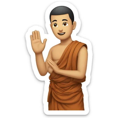 asia man buddhist anjali hand in front of chest sticker