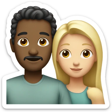 blonde mother and daughter and black hair father sticker