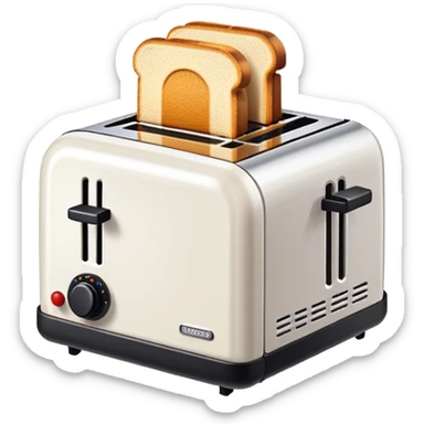 A pixel art emoji of a toaster, rendered in a retro 8-bit style with simple, bold colors. sticker