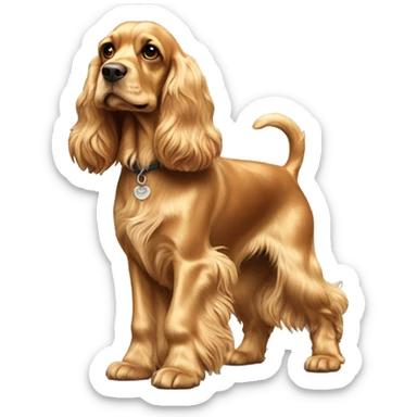 Dog-golden-english-cocker-spaniel-full-body-standing sticker